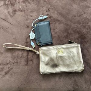 Liz Claiborne Rose Gold phone charging wristlet 8x5